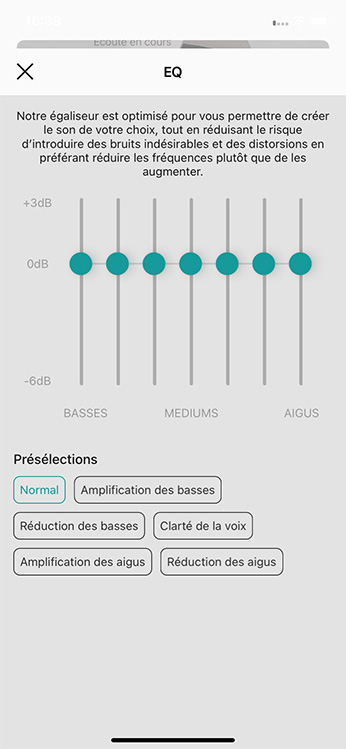 Voici l'option d'égaliseur personnalisé à 7 bandes. Voici l'option d'égaliseur personnalisé à 7 bandes.