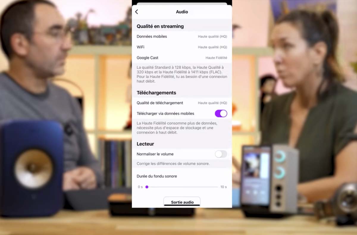 Qualité audio Deezer affichée en HiFi (qualité CD 16/44) directement dans l’application.